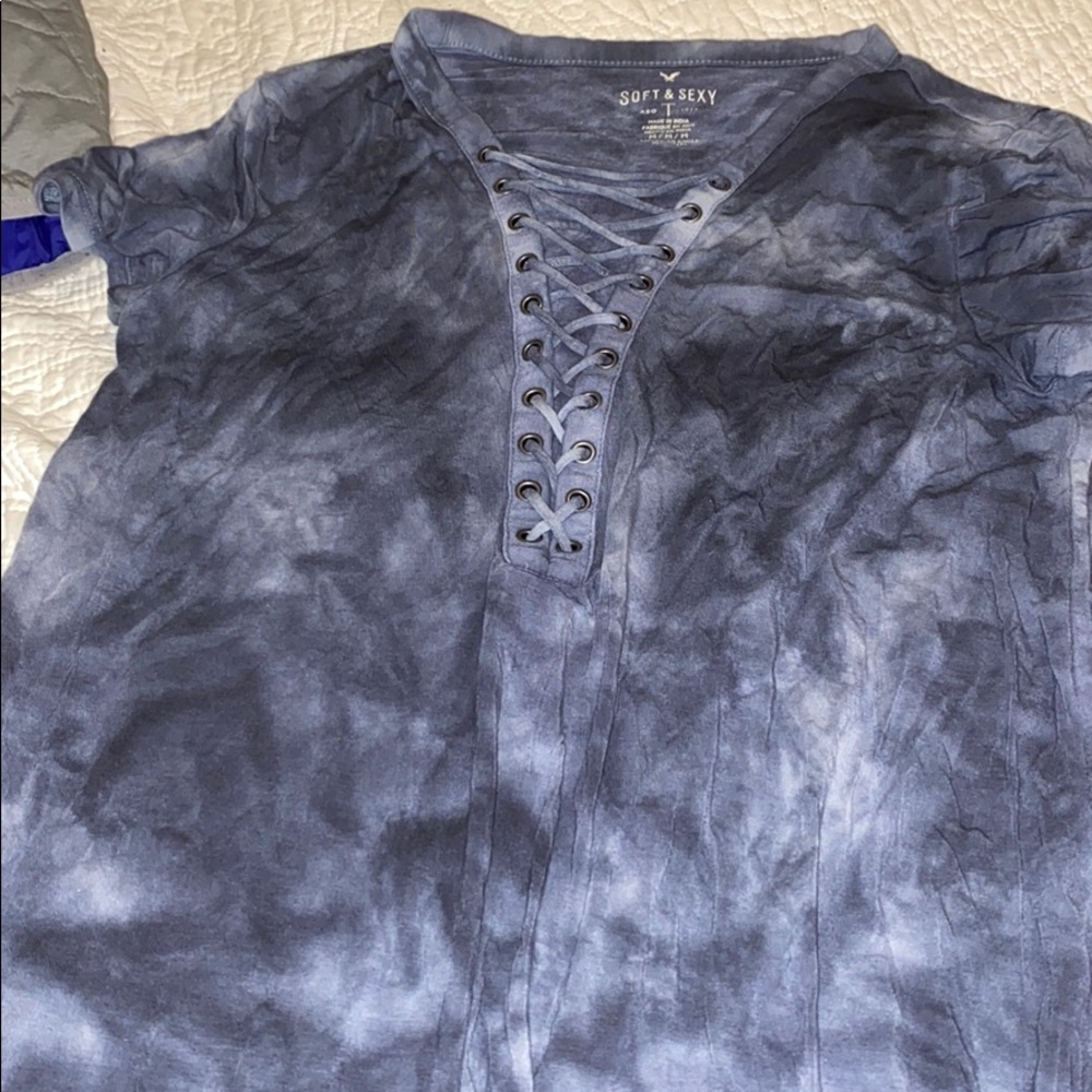 Blue tie dye t shirt